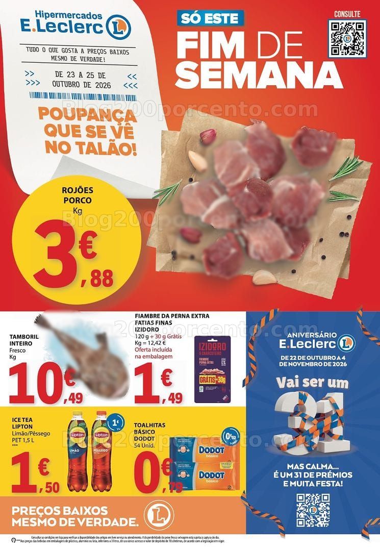 Antevisão Folheto E-LECLERC Promoções Fim de Semana - 23 a 25 outubro
